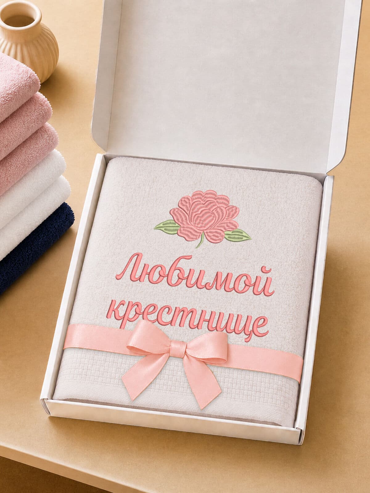 Подарок любимой крестнице банное полотенце — фото 5