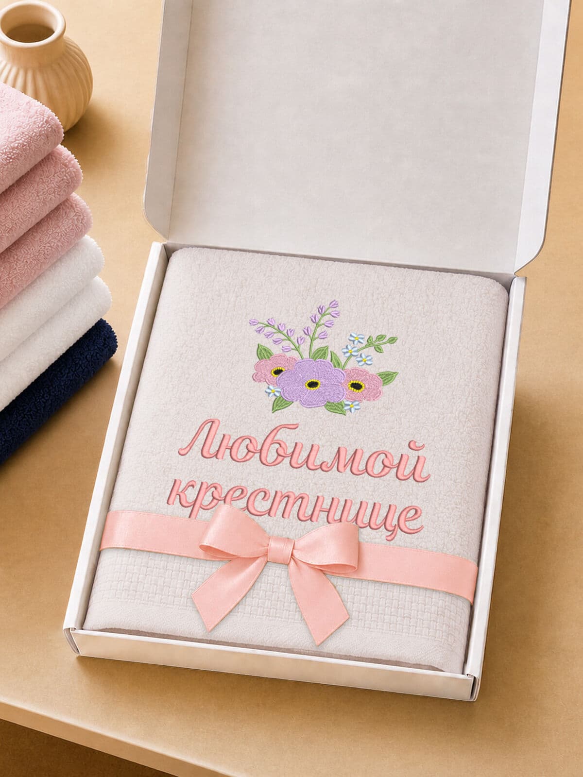 Подарок любимой крестнице банное полотенце — фото 5