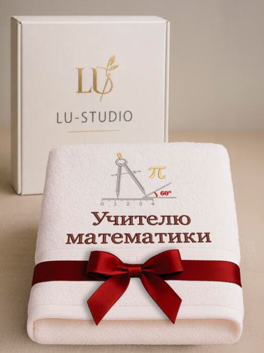 Подарок учителю математики полотенце банное 70х140