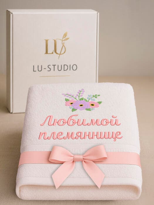 Подарок любимой племяннице банное полотенце